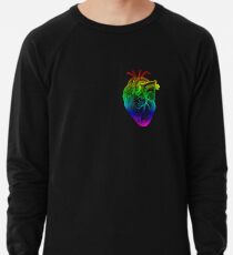 Regenbogen Herz Leichter Pullover
