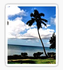 Tropical Palm Tree Sunset Sticker