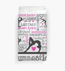 Gymnastics Tri-Color Typography Duvet Cover