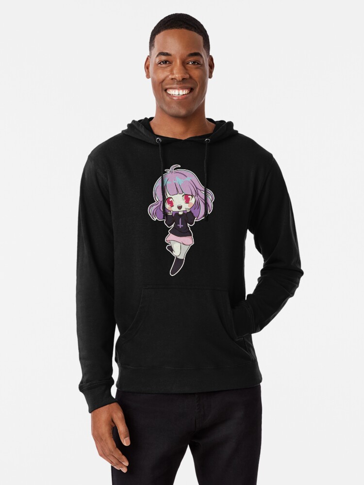 Kawaii Pastel Goth Anime Chibi Girl With Purple Hair Lightweight