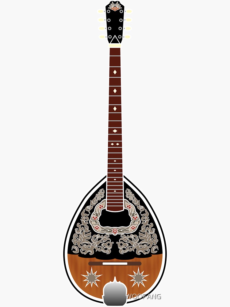 "MUSICAL INSTRUMENTS BOUZOUKI" Sticker by WOOFANG Redbubble