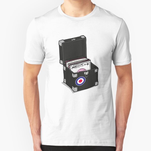 Retro Vinyl Singles Box - Mod Target Slim Fit T-Shirt