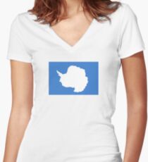 Flag of Antarctica Women's Fitted V-Neck T-Shirt