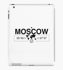 Moscow Russia with World Map GPS Coordinates and Compass iPad Case/Skin