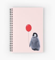 Baby-Pinguin mit einem Ballon Spiralblock