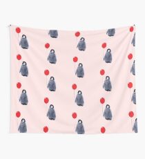 baby penguin with a balloon Wall Tapestry