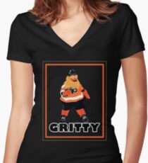 Everybody loves Gritty, new mascot of the Flyers Women's Fitted V-Neck T-Shirt