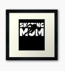 Skating Mom T-Shirt Skating Gift Mother Skating Silhouette Tee Framed Print