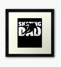 Skating Dad T-Shirt Skating Gift Father Skating Silhouette Tee Framed Print