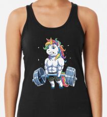 Unicorn Weightlifting T shirt Fitness Gym Deadlift Rainbow Gifts Party Men Women Racerback Tank Top