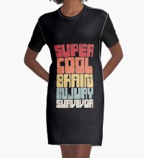 Retro Brain Injury Concussion Get Well Gift Graphic T-Shirt Dress