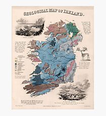 Vintage Geological Map of Ireland (1850) Photographic Print