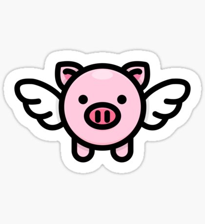 Pig Flying Stickers | Redbubble