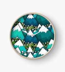 Winter peaks and woods Clock