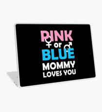 Gender Reveal Gift Pink Or Blue Mommy Loves You Laptop Skin