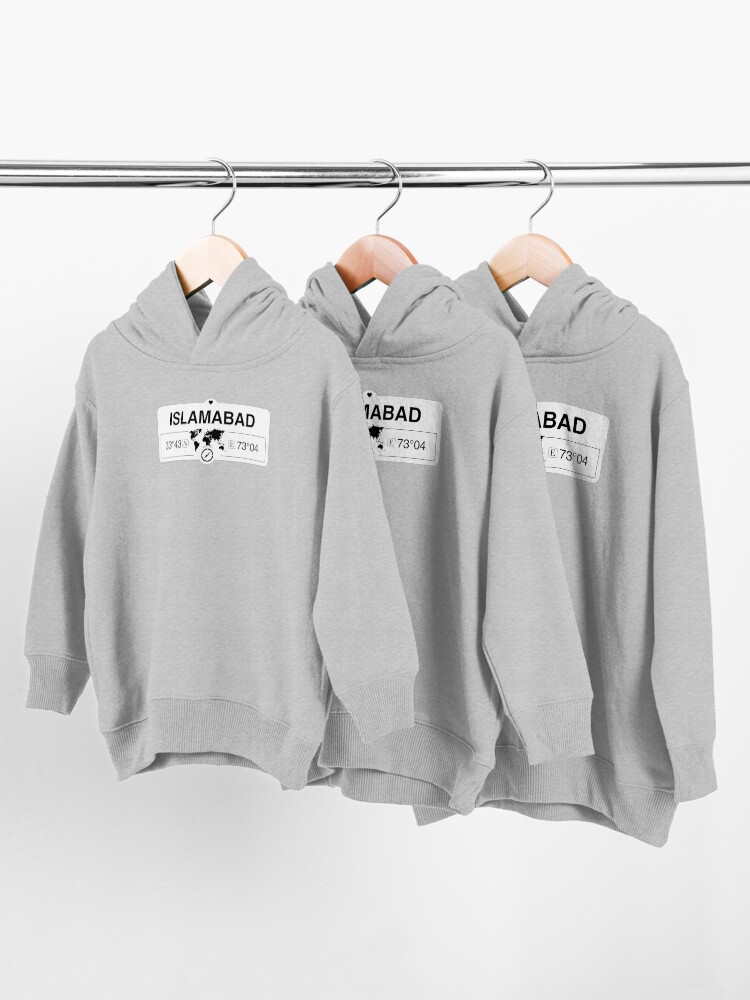 Alternate view of Islamabad Capital Territory with World Map Coordinates Toddler Pullover Hoodie