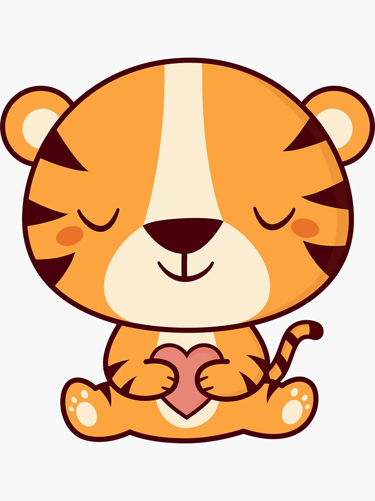 "Kawaii Cute Tiger " Sticker by happinessinatee Redbubble