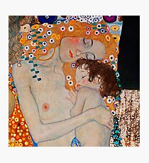 Gustav Klimt, mother and child,reproduction,art nouveau,great art from vintage painters Photographic Print