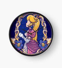 Stained-Glass Peach Clock