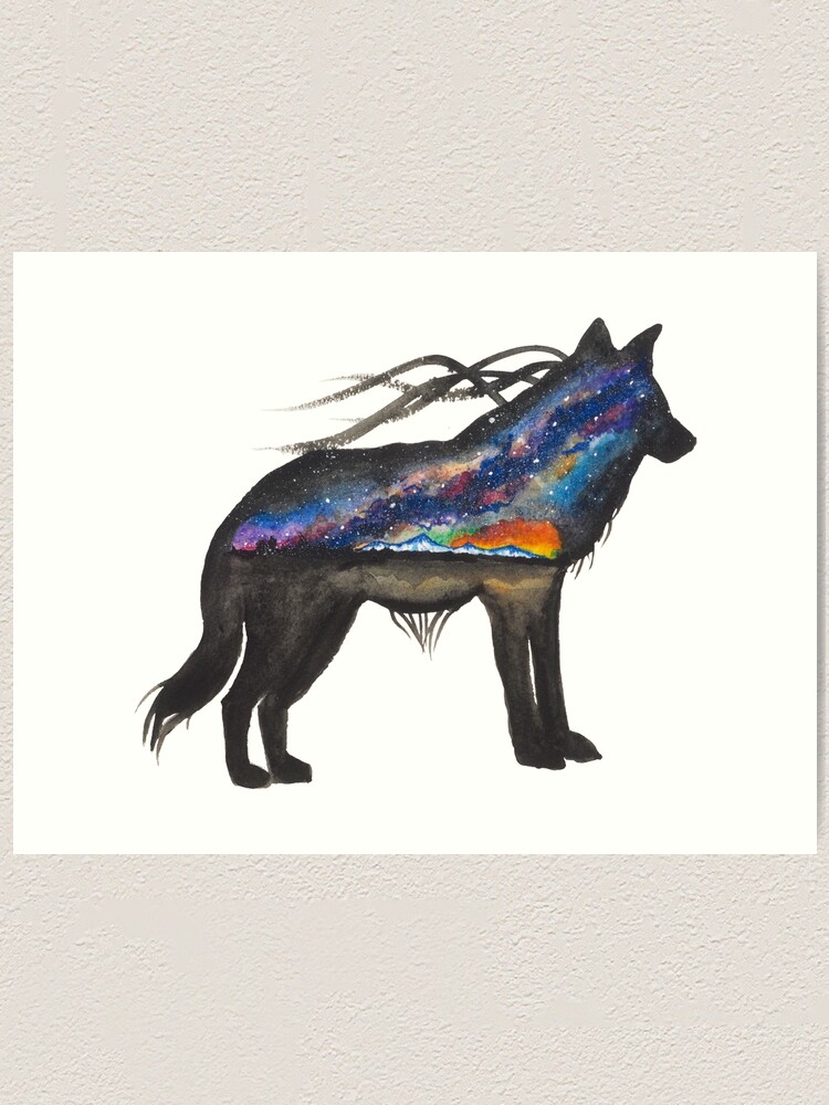 Alternate view of Alaskan Sunset Wolf Art Print