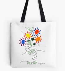 Bolsa de tela Pablo Picasso Bouquet Of Peace 1958 (Bouquet de flores con manos), camiseta, ilustraciones