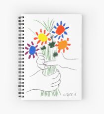 Cuaderno de espiral Pablo Picasso Bouquet Of Peace 1958 (Bouquet de flores con manos), camiseta, ilustraciones