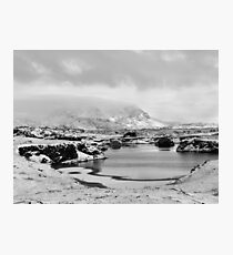 Snowfall at Lake Myvatn Photographic Print