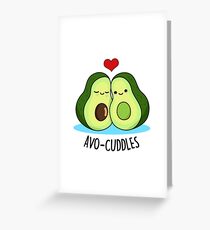 Avo-Kuscheln Fruit Food Pun Grußkarte