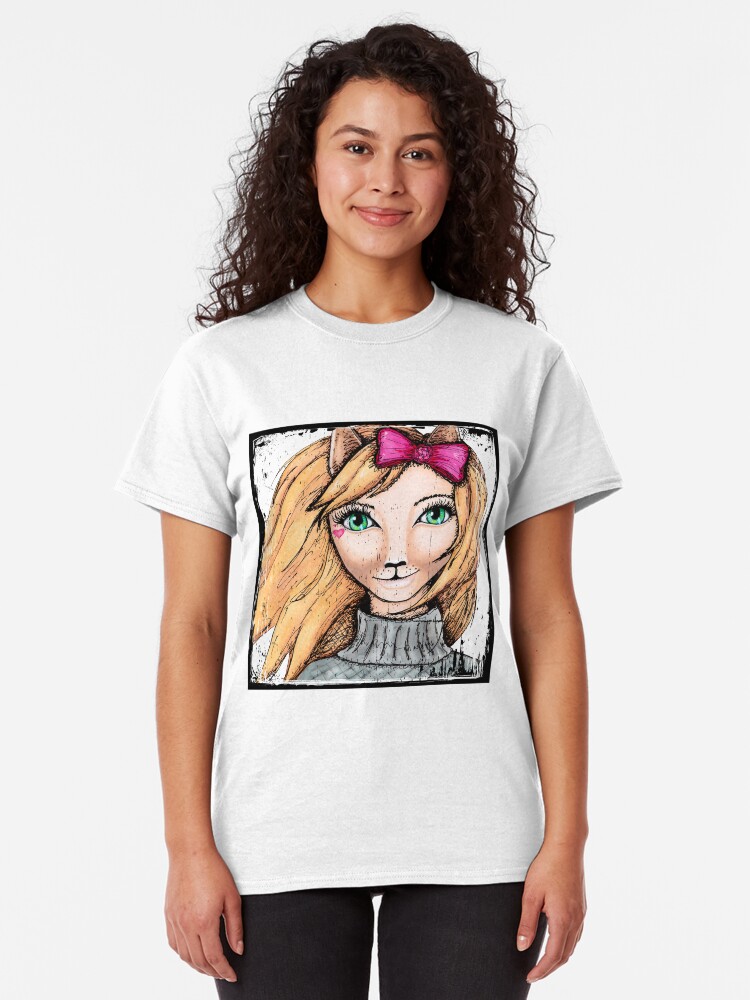 Alternate view of Cat Girl Classic T-Shirt