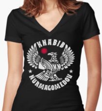 Khabib Nurmagomedov Legacy White Women's Fitted V-Neck T-Shirt