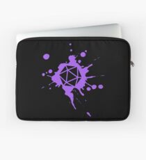 Purple 20 Sided Dice Paint Splatter Spraypaint Dungeons Crawler and Dragons Slayer Tabletop RPG Addict Laptop Sleeve