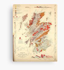 Vintage Scotland Geological Map (1865) Canvas Print