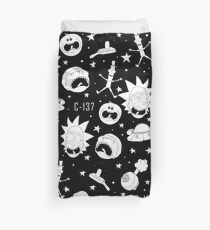 Black and white Rick and Morty pattern Duvet Cover