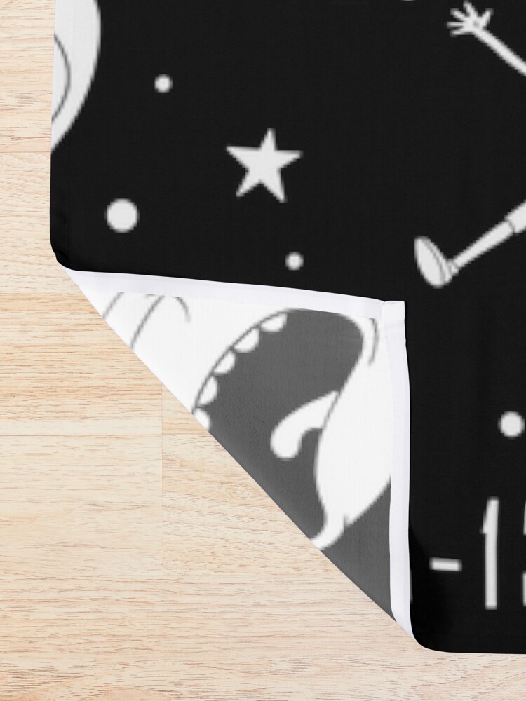 Alternate view of Black and white Rick and Morty pattern Shower Curtain