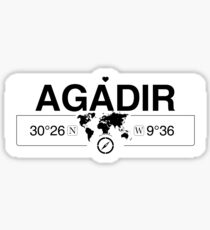 Agadir Prefecture with World Map Coordinates GPS Sticker