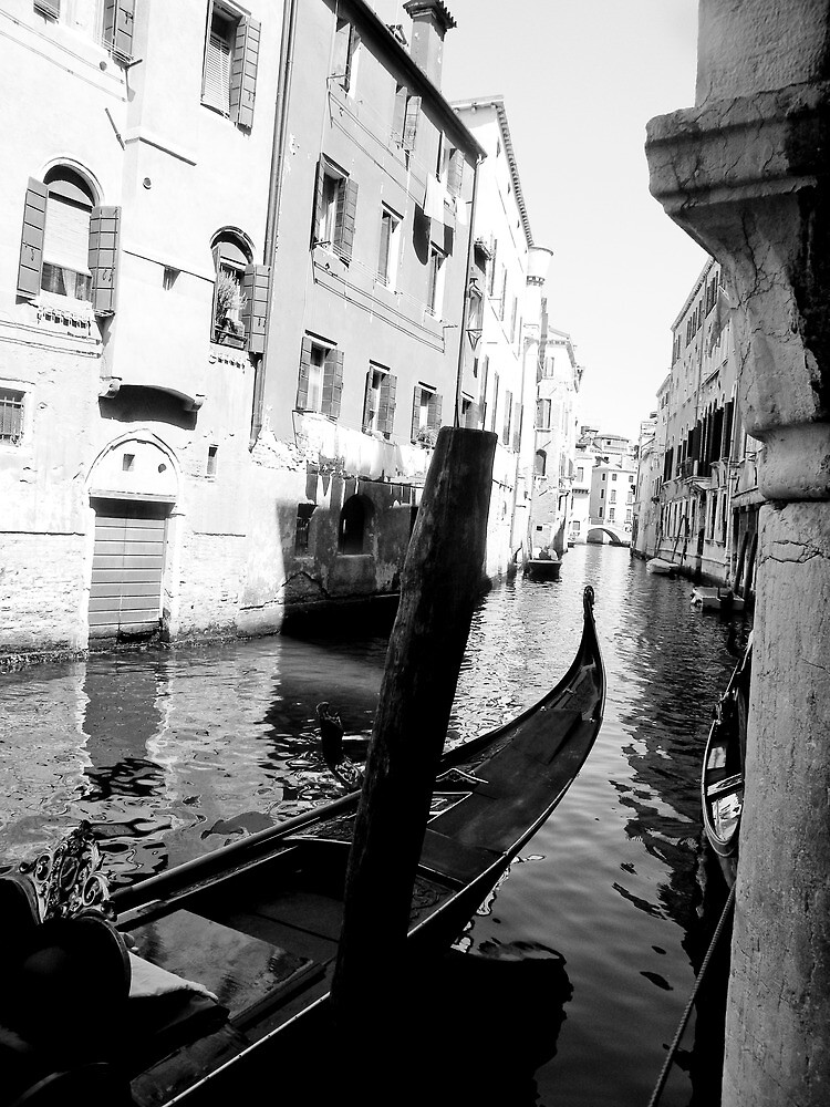 "Venice black and white" Canvas Print by rosscaughers Redbubble