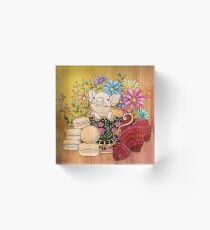 Tiny Piglet in a Tea Cup Acrylic Block