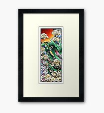 Mega rayquaza japanese style Framed Print