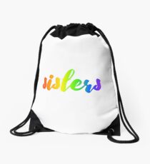 rainbow sisters Drawstring Bag