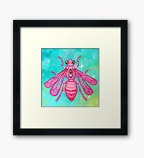 Pink Bee - Acrylic Painting Framed Print