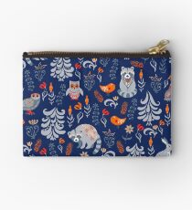 Bolso de mano Bosque de hadas con animales y pájaros. Mapaches, búhos, conejitos y pequeña chica.
