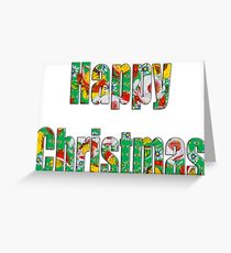 Canal flowers pattern happy christmas Greeting Card