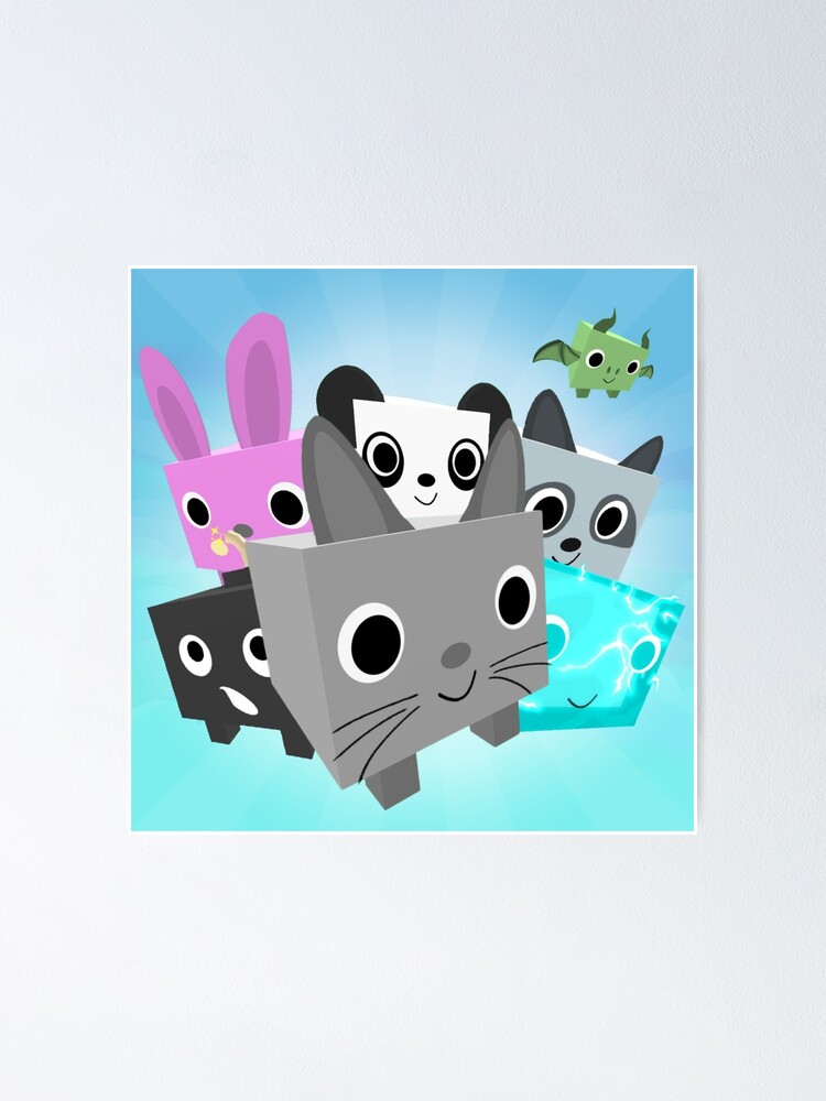 Pet Sim Poster By Lukaslabrat Redbubble - roblox art board print by sunce74 redbubble