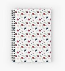 Watercolor Burgundy and Navy Blue Floral Pattern Spiral Notebook