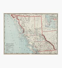 Vintage Map of British Columbia (1901) Photographic Print