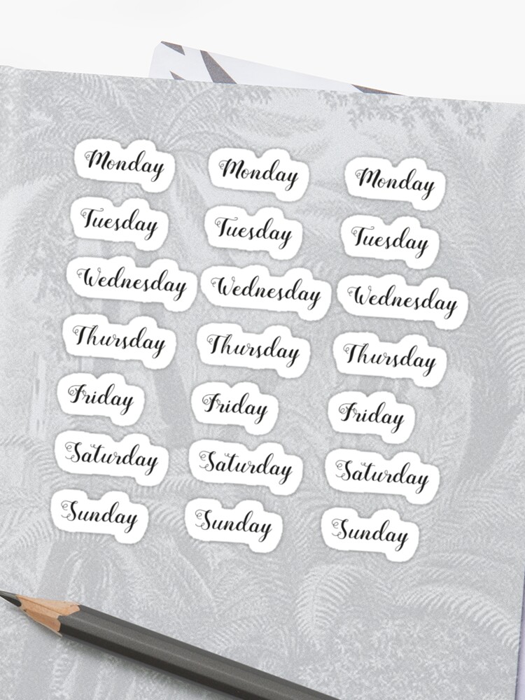 Journal Calendar Stickers Planner 2019 For Journal And Agenda Weekdays Sticker