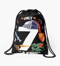 7th Birthday Boy "Only 7 And A Knight Already" Gift Drawstring Bag