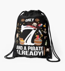 7th Birthday Boy "Only 7 And A Pirate Already" Gift Drawstring Bag