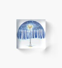 Lampost in Winter Acrylic Block