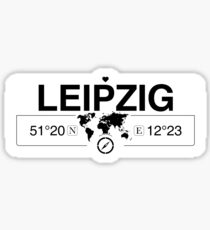 Leipzig Saxony with World Map Coordinates GPS Sticker
